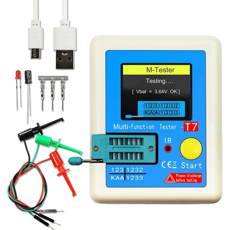 LCR-T7 Transistor Tester Multimeter Colorful Display TFT For Diode Triode MOS/NPN/PNP Capacitor Resistor Transistor transistor tester