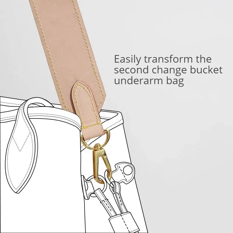Decompression Cowhide Wide Shoulder Strap For LV Neverfull Handbag Bucket Armpit Bag Straps DIY Modification Accessories