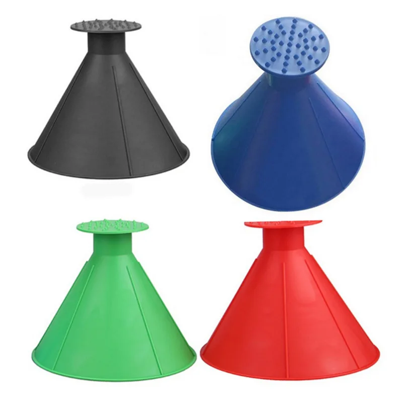2-in-1 Magical Car Snow Scraper 5pc/lot Funnel Cone Shaped Ice Removers Scraper Original for Windshield Durable Snow Brush Car