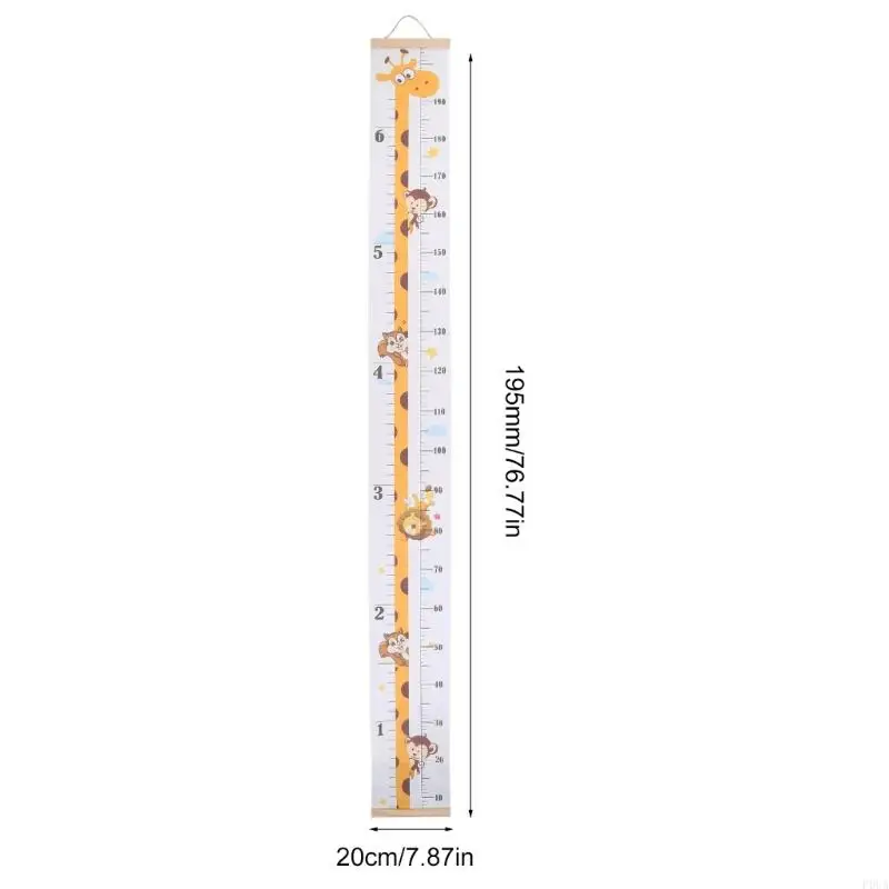 P0UA Wall Hangings Baby Growth Chart Baby Height Measuring Ruler Removable