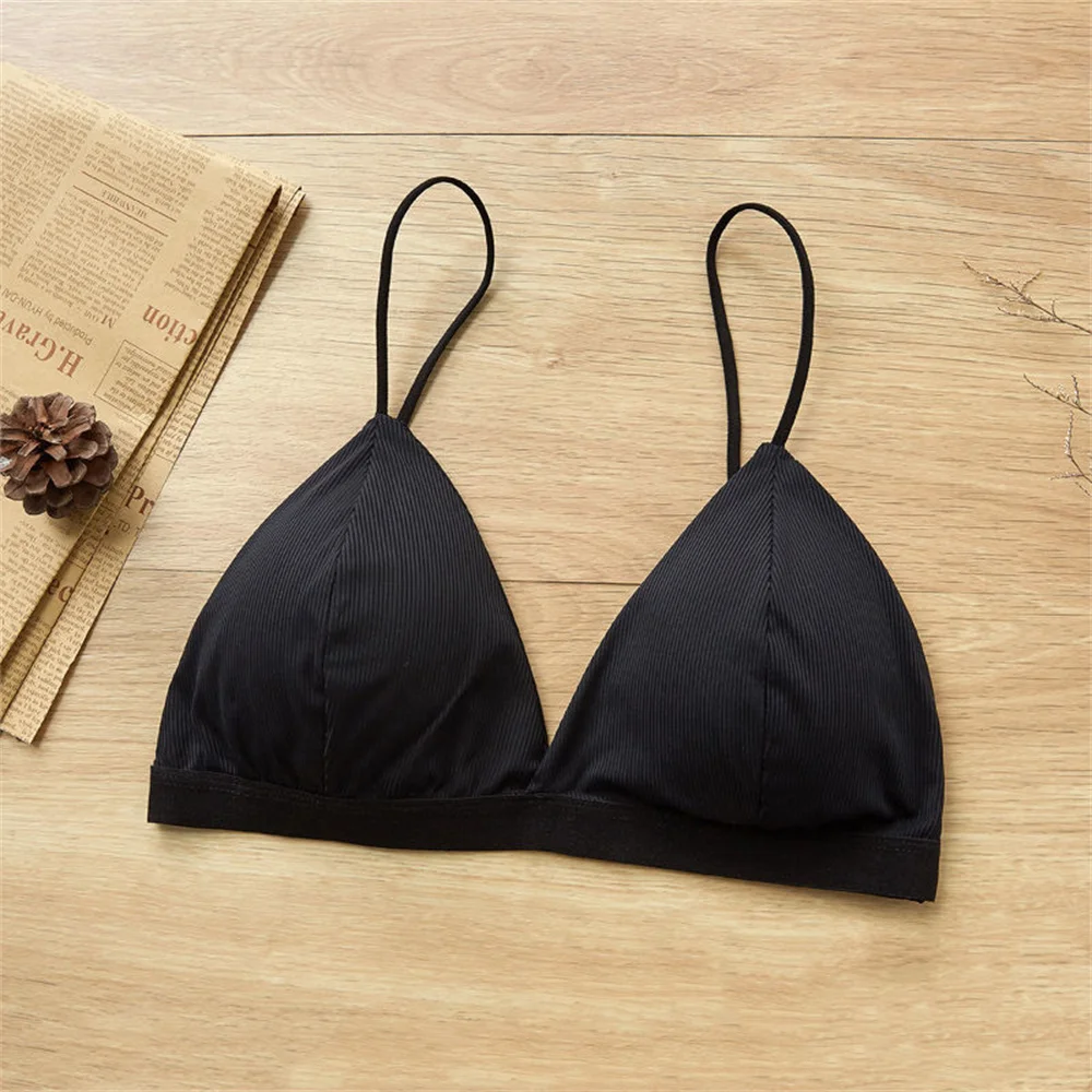 Wireless Triangle Bralette Set For Women Seamless Push Up Bra_voghion.com