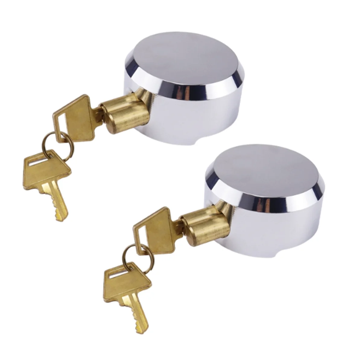 Cadeados Disco Mardili Pacote 3 Unidades - Trava 6cm Para Reboques, Caminhões E Portas, Aço Resistente