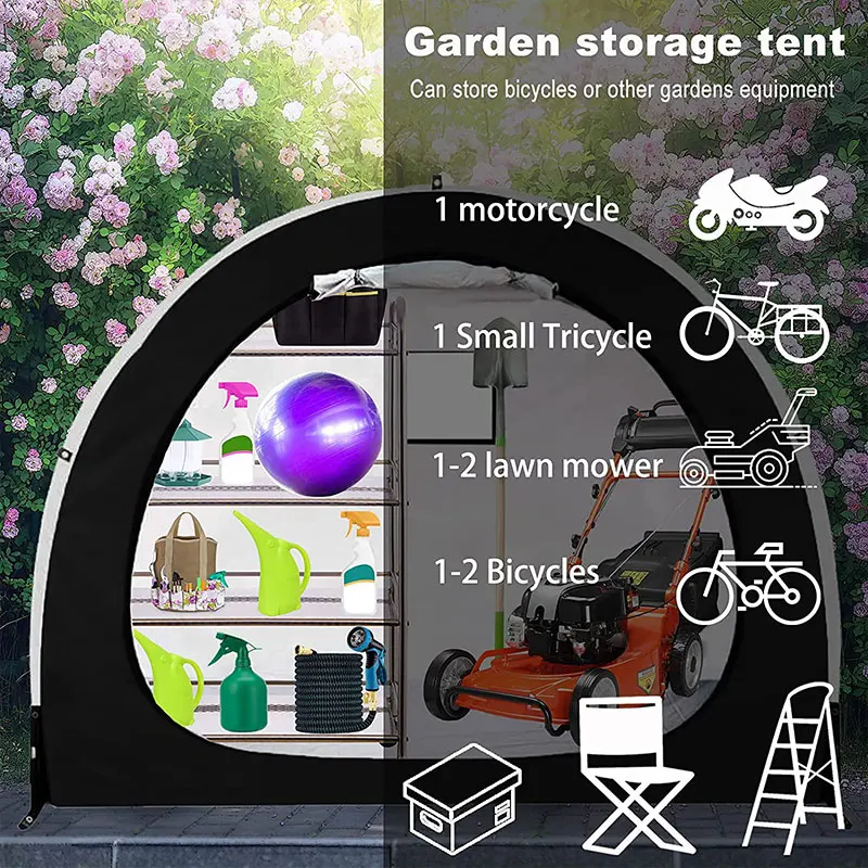 Waterproof Bicycle Tent for Outdoor, Large Storage Tent with18 in 1 Snowflake Multi Tool Combination Lock