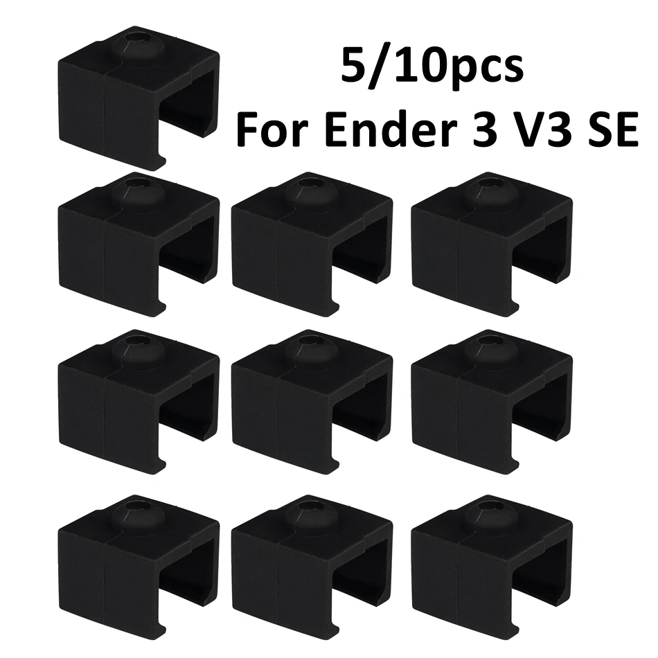 5/10 Pz Calzini In Silicone Per Ender 3 V3 Se Blocco Riscaldante Copertura Hotend Isolamento Termico Custodia Per Creality Ender3-V3 Se, Colore Nero