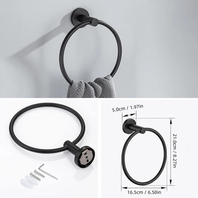 ชุดอุปกรณ์ห้องน้ำ ชุดอุปกรณ์ห้องน้ำสแตนเลส ติดผนัง บาร์ผ้าเช็ดตัว แหวนผ้าเช็ดตัว ที่ใส่กระดาษชำระแบบม้วน 3