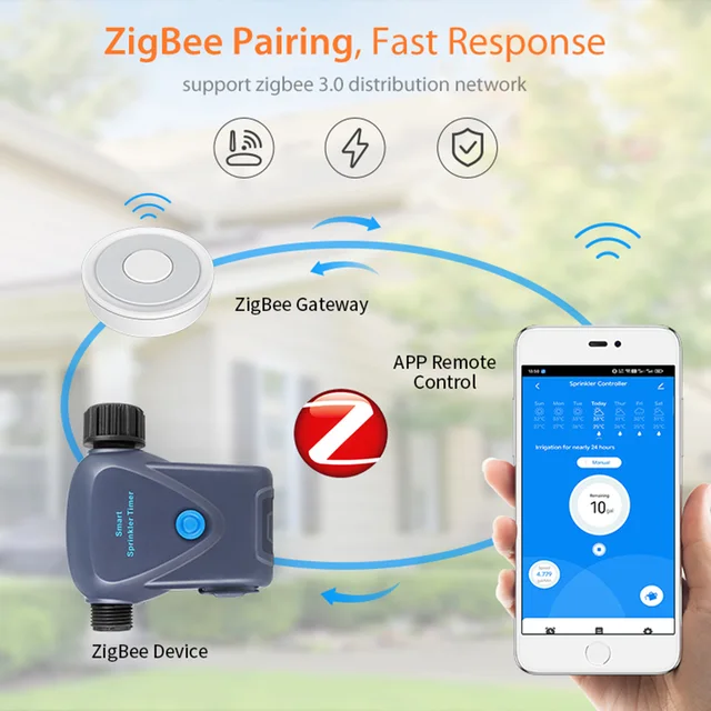 Tuya Zigbee Watering faucet Irrigation Outdoor Automatic Water Control Timer Valve Controller Support Watering 4