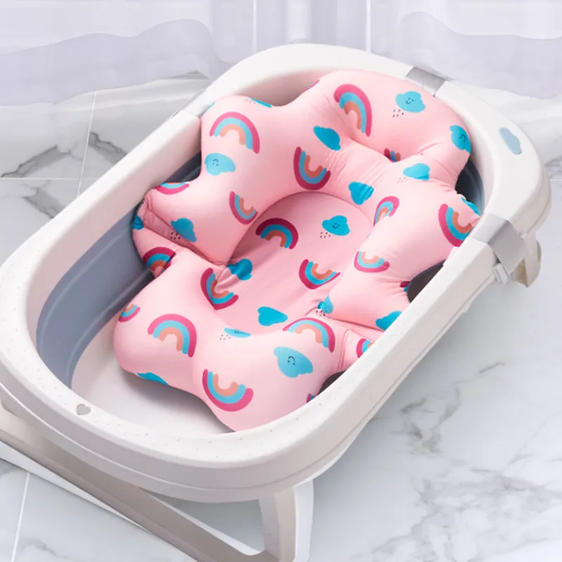 Baby Bath Seat Support Mat Foldable Baby Bath Tub Pad & Chair Newborn Bathtub  Pillow Infant Anti-Slip Soft Comfort Body Cushion - AliExpress