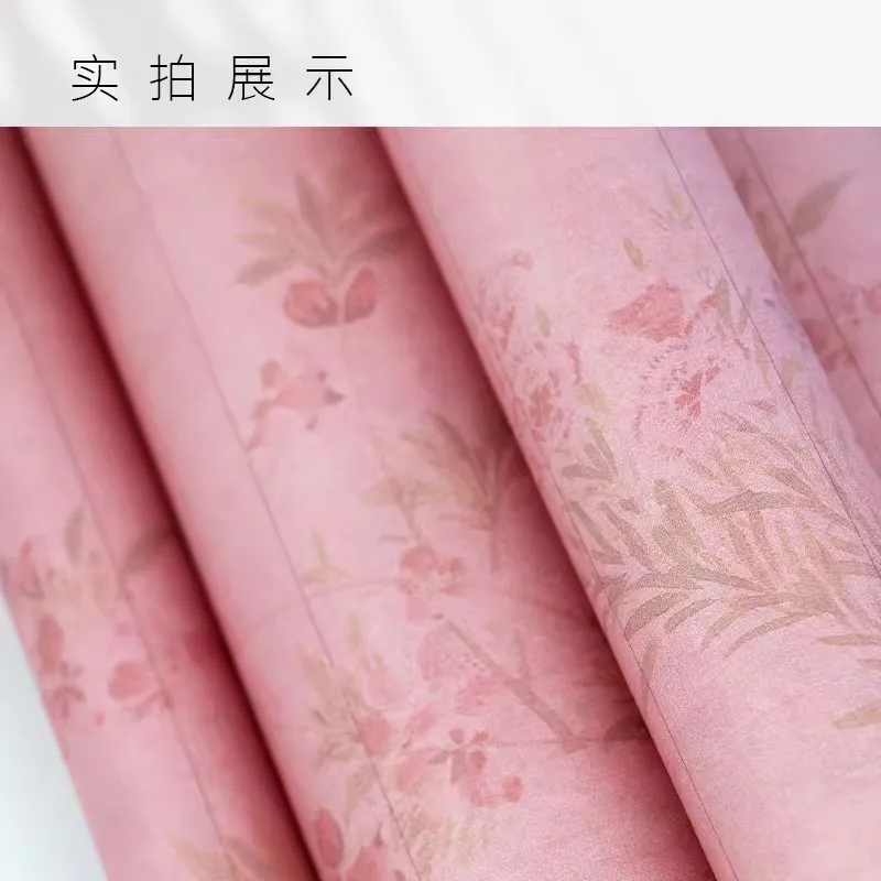 핑크 반 익은 긴 스크롤 Xuan 종이 그리드 수직 소프트 브러시 일반 스크립트 서예 그림 미술 용품