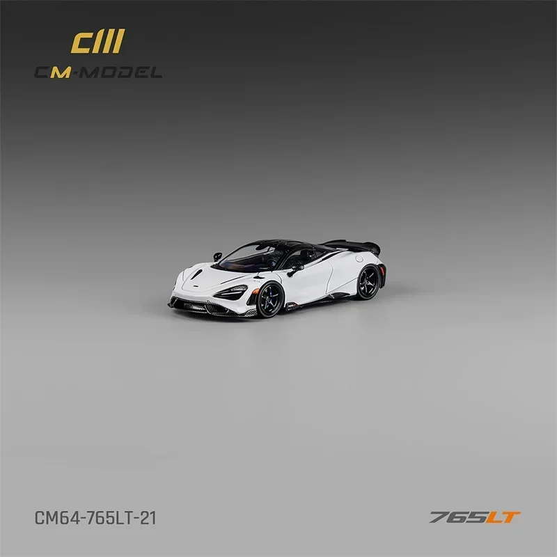 CM MODEL 1:64 765LT White with carbon hood White Diecast Model Car 3