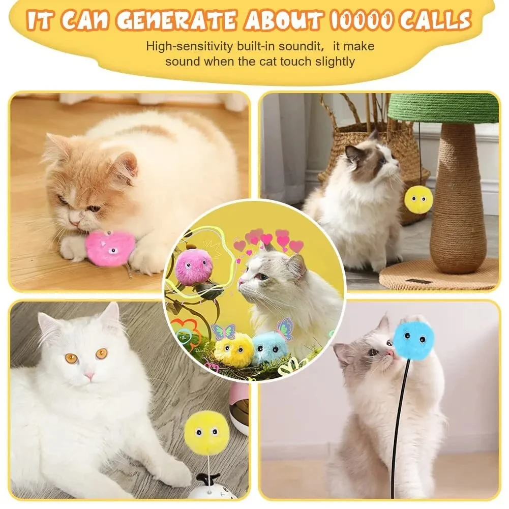 Plush Toys Automatic Cat Toy Random Barking Sounds Interactive Ball Boredom Relief Exercise Electric Pet Teaser Gift