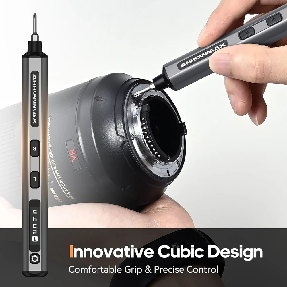 Mini Electric Screwdriver Set with 72 Magnetic Bits 5 Gears Torque OLED Display Rechargeable Cordless Screwdriver Kit SES New 5