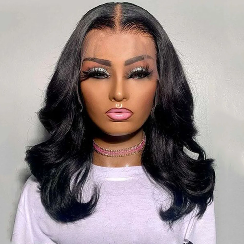 

Brazilian Body Wave Short Bob 4x4 Closure Wig Transparent 13x4 Lace Front Human Hair Wigs for Women Pre Plucked Natural Hair