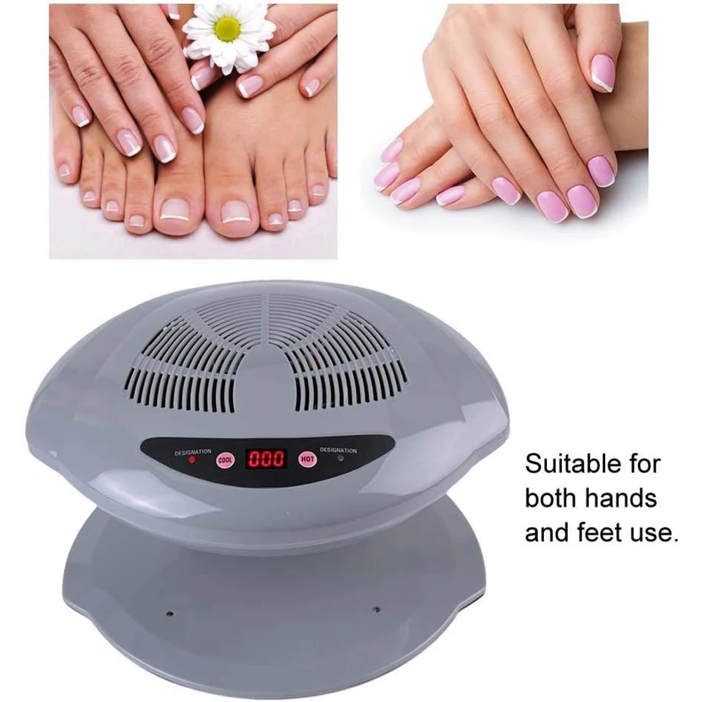 Nail Dryer Nail Fan Hair Dryer with Automatic Hot and Cold Air Function Nail Tools Suitable for Curing Fingernails and Toenails - 2