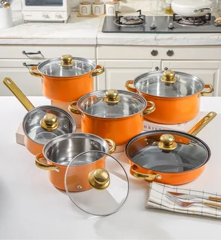 Stainless Steel Cookware Set, 5 Counts/setDurable Multi-purpose Easy To Clean CookwareSet, Non-stick Cookware Set for Home Kitch 1