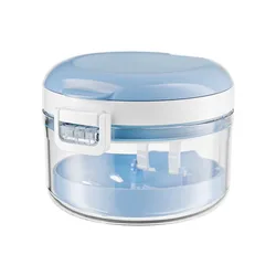 Dual - Layer Magnetic Retainer Case with Mirror and Drainage System (Blue)