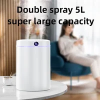 5L Large Capacity Double Spray Air Humidifier Usb Desktop Home Silent Bedroom Office Night Light Digital Display Humidifier 1