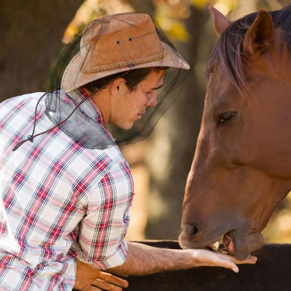 Outdoor Mosquito Head Mesh Nets Gardening Hat Insect-Proof Hat For Hiking Camping Fishing Outdoor Mosquito Head Mesh Nets