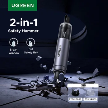 UGREEN Car Safety Hammer Life-Saving Car Window Class Breaker Emergency Escape Seat Belt Cutter Mini Portable Car Emergency Tool 1