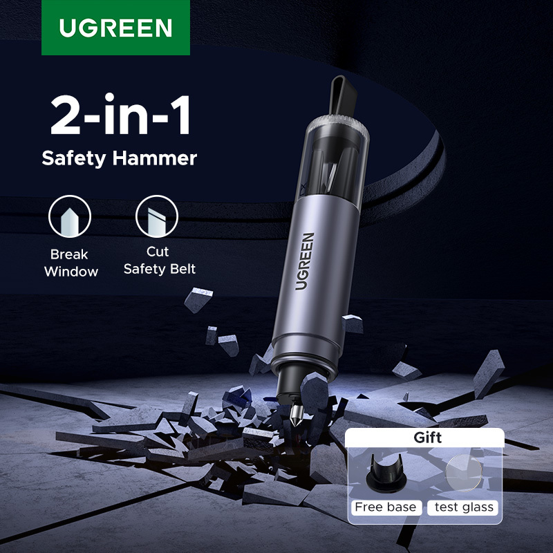 UGREEN Car Safety Hammer Life-Saving Car Window Class Breaker Emergency Escape Seat Belt Cutter Mini Portable Car Emergency Tool