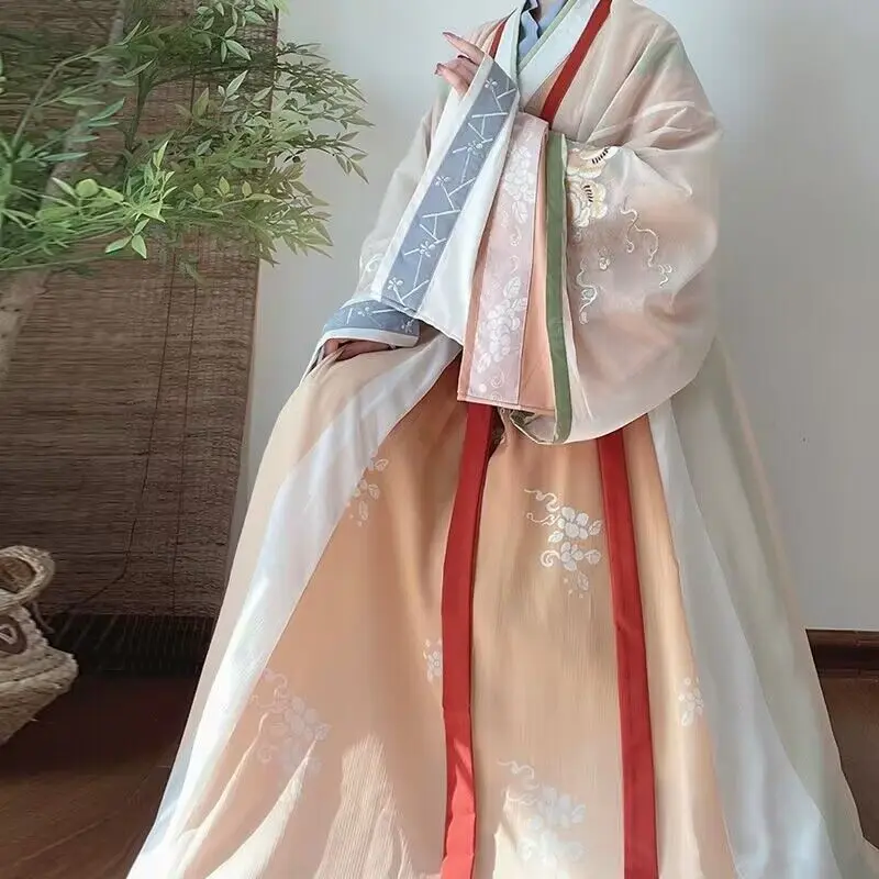 

Hanfu Traditional Dress Women Chinese Embroidery Hanfu Set Halloween Fairy Cosplay Costume Blue Green Hanfu Dress Large Size