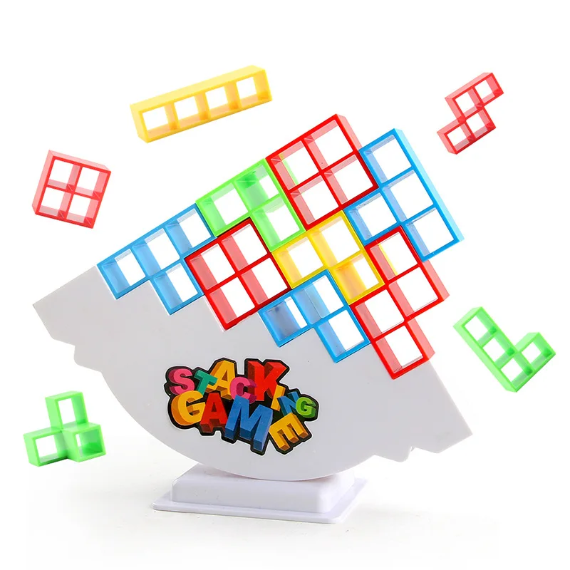 16-64PCS Building Block Brick Toy Balance Stacked Tetra Tower Game Swing High Russian Building Blocks Kid Desktop Party Toys - 3