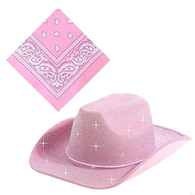 Gleaming Bride Hat Headscarf Cowboy Hats Hairscarf Panama Hat for Party 964A