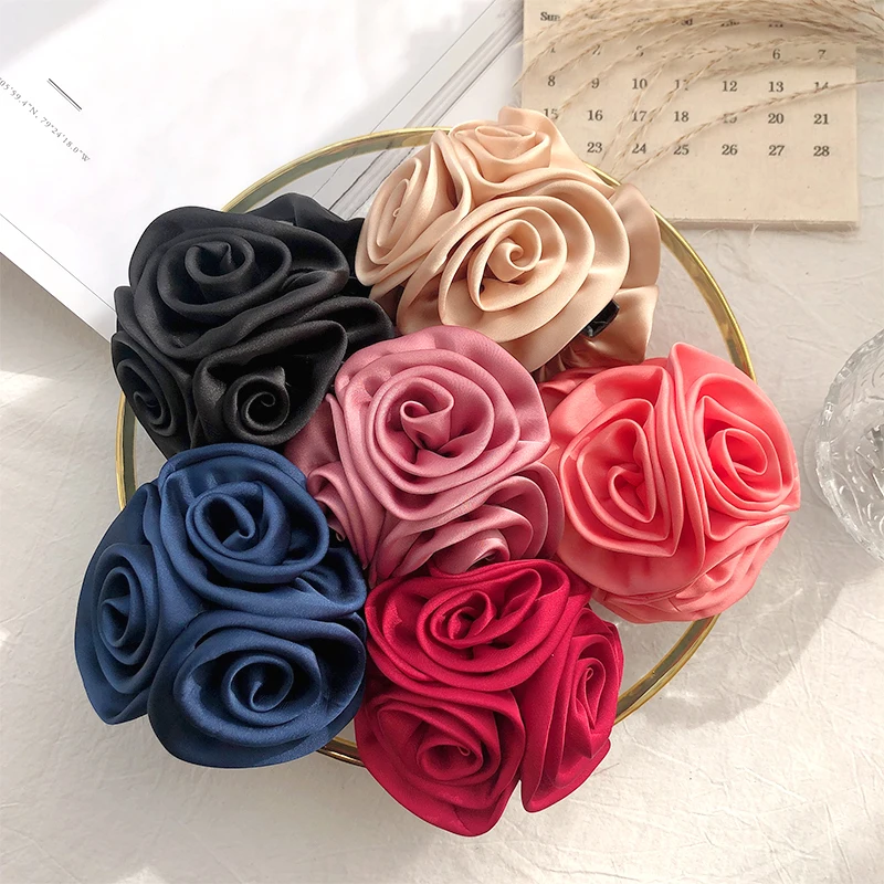 Neue Rose Haar Krallen Haarnadel Süße Haarspange Blume Haar Clip Stirnband Frauen Headwear Bogen Mädchen Pferdeschwanz-halter Haar Zubehör – Detail 1