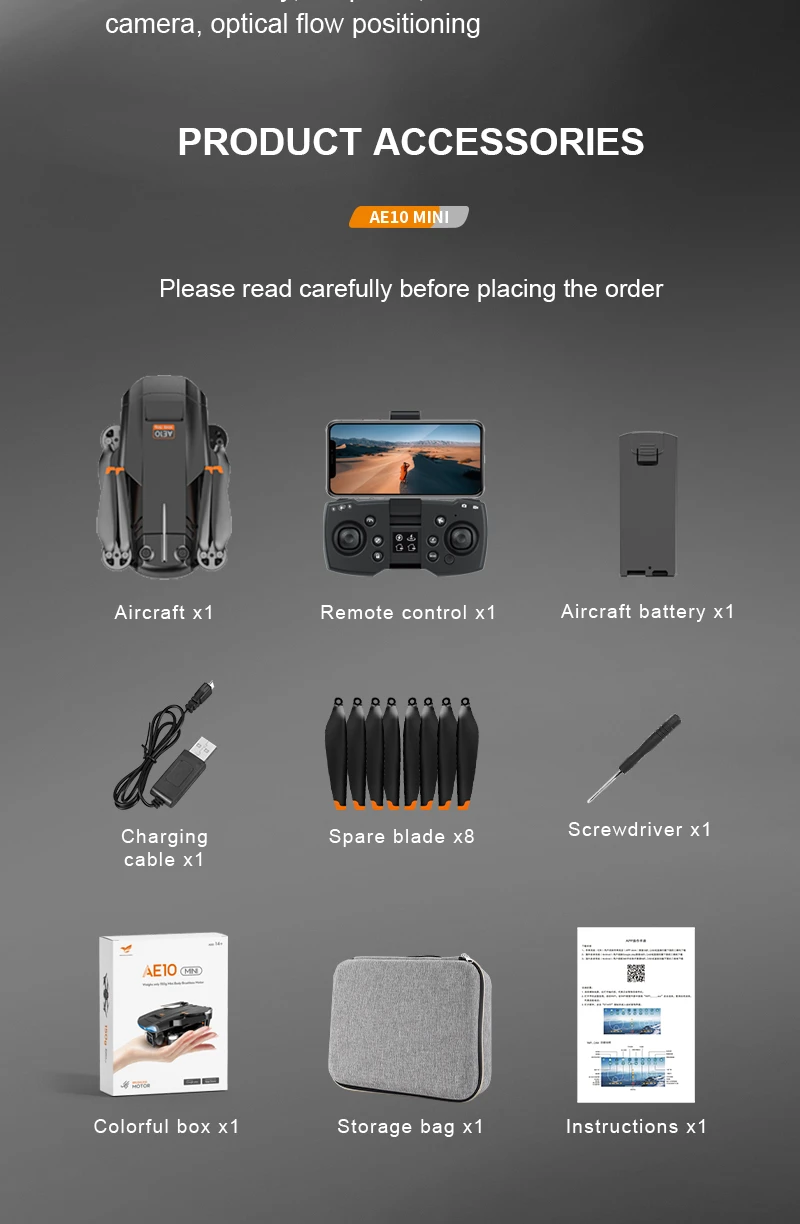 KBDFA AE10 Drone - 6K Mini Brushless Motor Drone Fpv HD 4K Profesional Dual Camera Drones Christmas Gift GPS Quadcopter Rc Toys for Boys 31 KBDFA AE10 Drone, please read carefully before placing the order aircraft x1 remote control