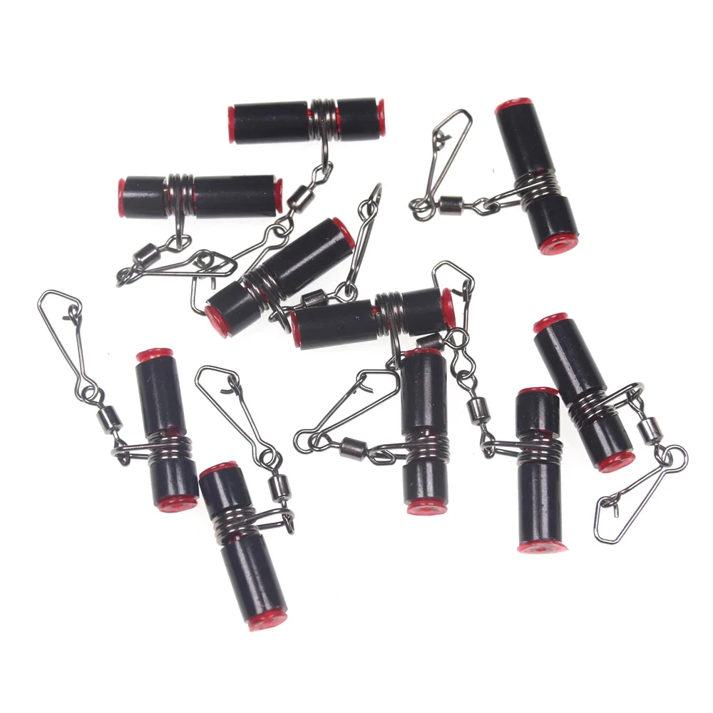 10Pcs Top Anti-winding S/L Balance Sea Fishing Balance Clear Snap Plastic Head Swivel