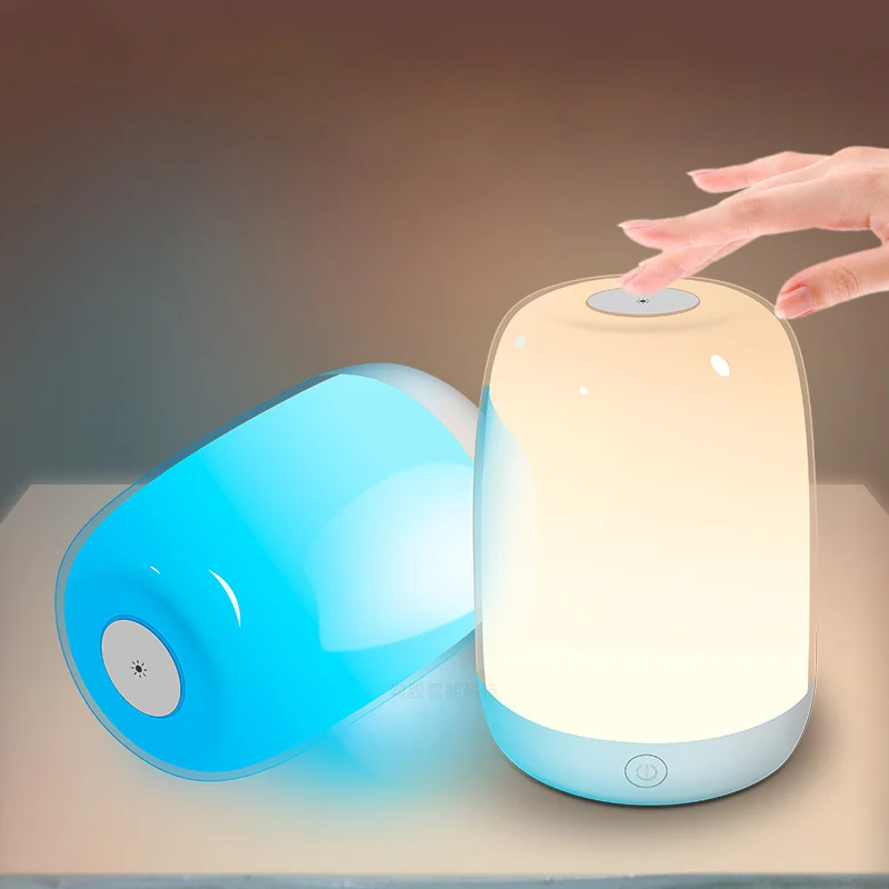 

Touch Sensor Switching Led Night Lamp Pat Light Usb Oplaadbare Nachtlampje Voor Kinderen Slaapkamer Nachtkastje