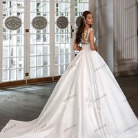 Modern Wedding Dresses Satin Bridal Gowns Spaghetti Straps Backless Ball Gowns Glamorous Robes Vestidos De Novia Customized 2025 2
