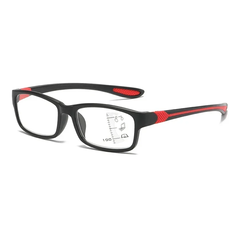 Square Frame Multifocal Reading Glasses Men Women Near and Far Progressive Eyeglasses Vintage Blue Light Blocking Presbyopia 5