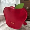 Red Apple Shape Cute Christmas Backpacks Large Capacity Cartoon Shoulder Bags Letter Printed PU Harajuku Bags Trend Women's Bags 3