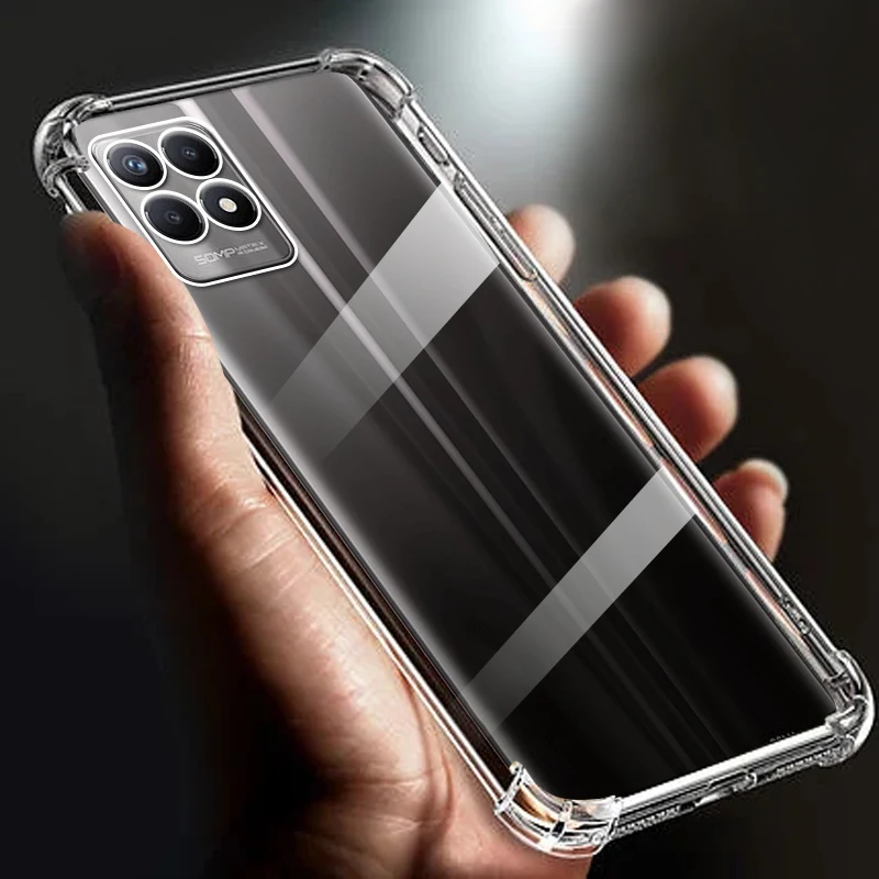

Thickened Airbag Shockproof Clear Soft Tpu Phone Case For Realme 8i case 4G Transparent Back Cover 6.6" RMX3151 Funda cases