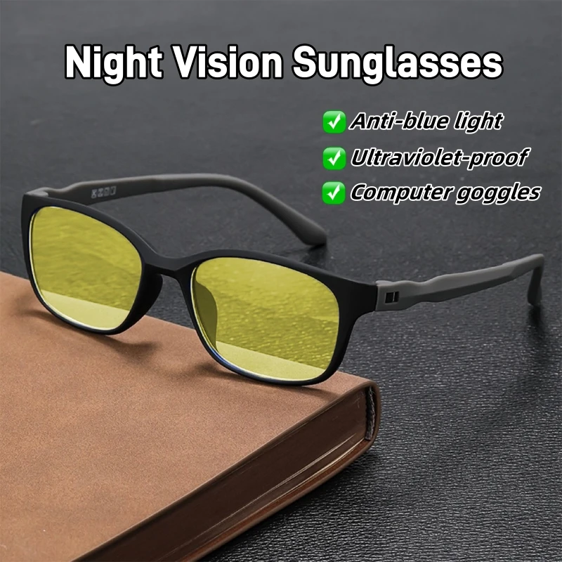 

Fashion Anti Blue Light Night Vision Sunglasses for Men TR90 Sports Sunglasses Outdoor UV400 Eyewear Unisex Computers Goggles