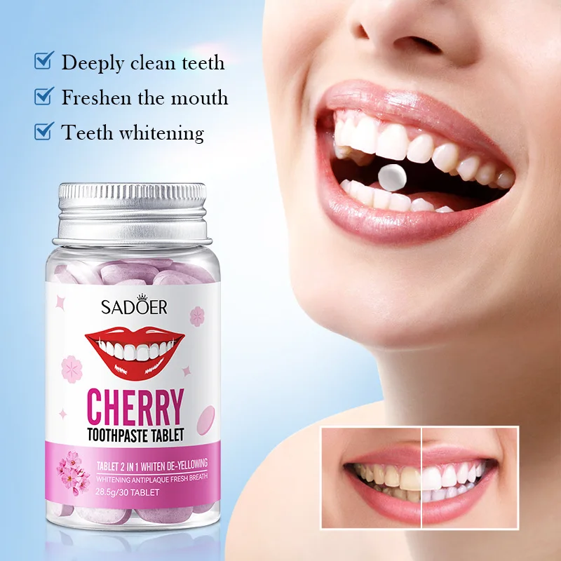 Sakura Flavor Solid Toothpaste Tablets Healthier Teeth Gums Teeth Whitening Remove Smoke Stains Fresher Breath Oral Care teeth whitening essence teeth whitening product teeth health product