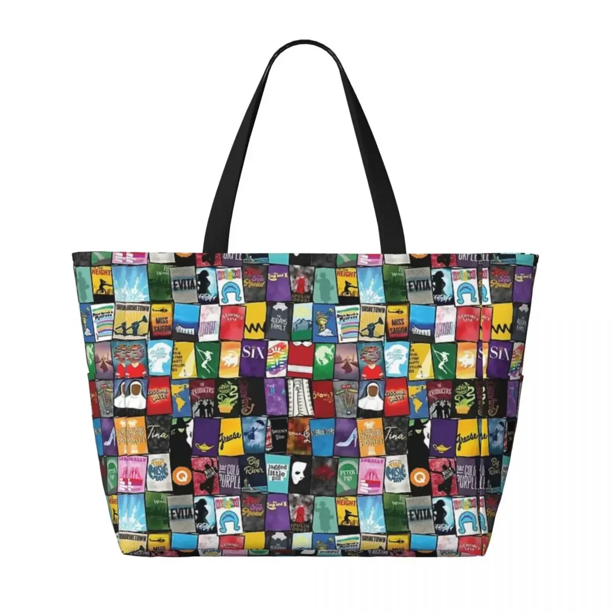 Broadway Poster Bonanza Beach Travel Bag, Tote Retro Practical Gifts Shoulder Multi-Style Pattern