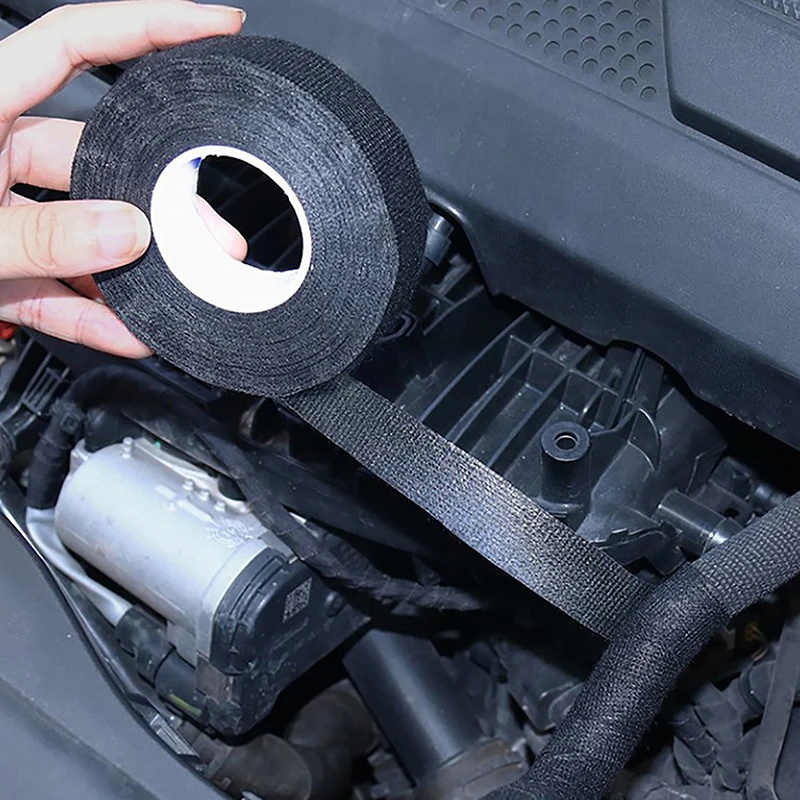 Heat-resistant Adhesive Cloth Fabric Tape For Car Auto Cable Harness Wiring Loom Protection Mute To Eliminate Abnormal Noise 15M adhesive cloth tape,car adhesive tape,wiring harness tape,automotive wiring tape