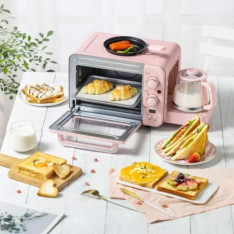 Multifunction Breakfast Machine Mini Household Electric Oven Cake Baking Fry Pan Warm Drinking Pot Toaster Toaster for bread