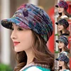 Short Brim Women Hat Warm Foldable Earflap Women Cap Floral Print Autumn Winter Hat Daily Clothing Turban Visor 1