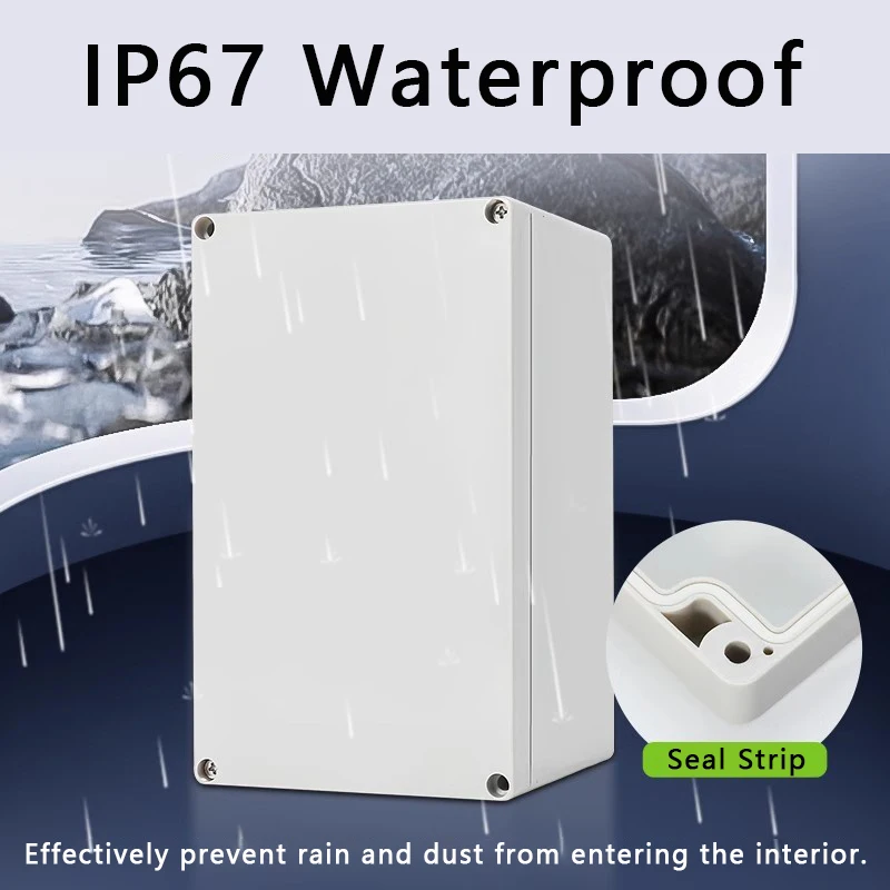 Waterproof IP67 Outdoor Electronic Housing Enclosure in Durable ABS Plastic