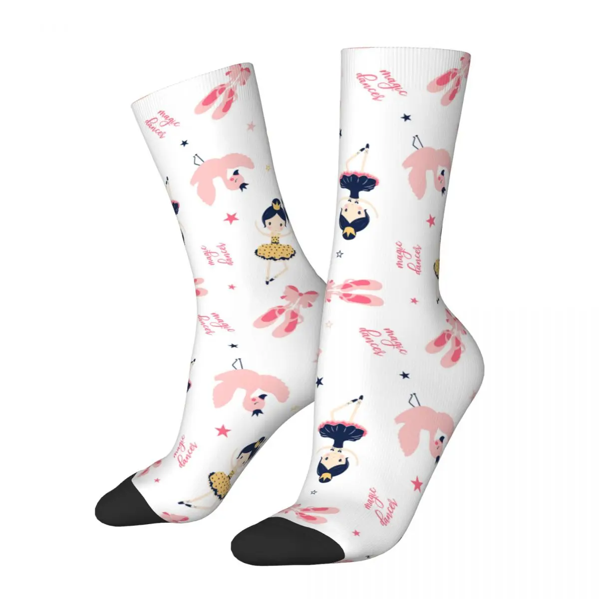

Kawaii Ballet Socks Men's Women's Polyester Casual Cartoon Socks High Quality Spring Summer Autumn Winter Socks Gift