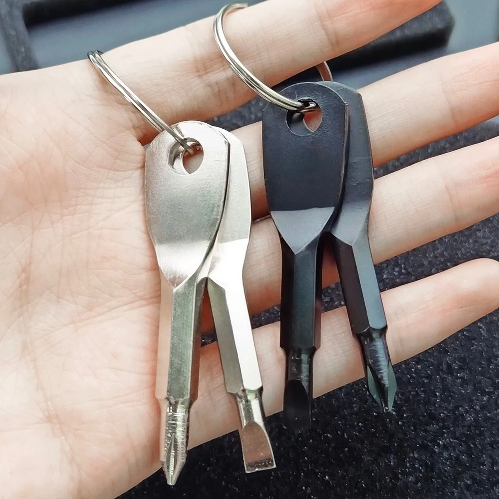 다기능 스크루 드라이버 키 체인 휴대용 자동차 키 링 펜던트와 야외 금속 미니 키 체인 비상 도구