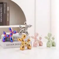 ceramics Balloon Dog Sculpture Home Decor room Decoration Accessories Office Nordic Animal Decorative Sculptures and Figurines