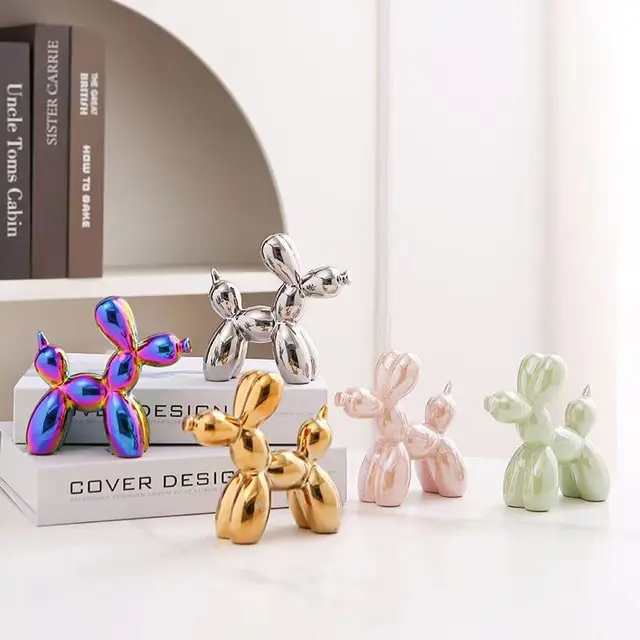 ceramics Balloon Dog Sculpture Home Decor room Decoration Accessories Office Nordic Animal Decorative Sculptures and Figurines