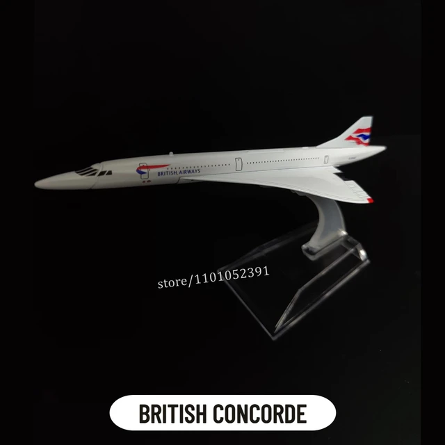 1:400 Metal Aircraft Model Replica, British Airways Concorde Airplane Scale Miniature Art Decoration Diecast Aviation Toy Gift 1