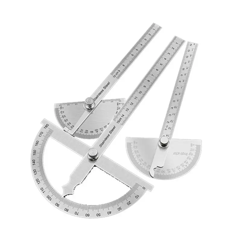 

1pc 140/150mm stainless steel 180 protractor angle meter measuring ruler rotary mechanic tool ruler protractor