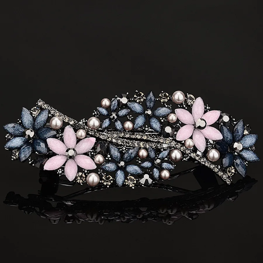 Hair Accessories Korean Colorful Crystal Butterfly Spring Hairpin Zircon Alloy Clip