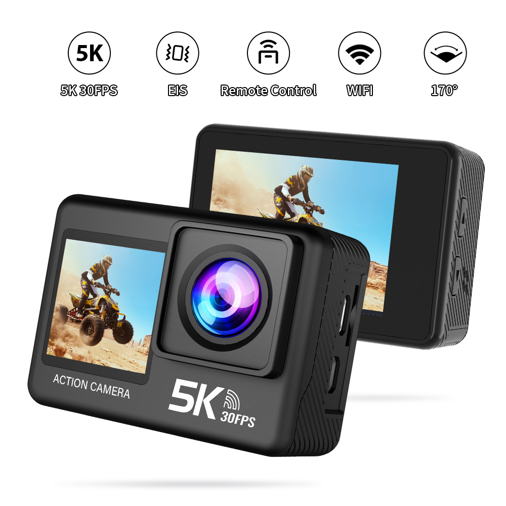 5K Action Camera 4K60FPS 2.0 Inch Touch Screen Wi-Fi 170Â° Wide Angle 30M Waterproof Helmet Video Recording Sports Cameras