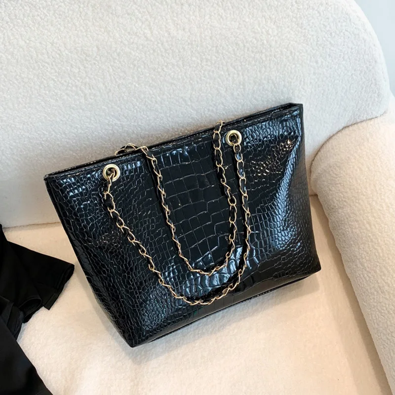 Chanel Croc Embossed Large Shopping Bag